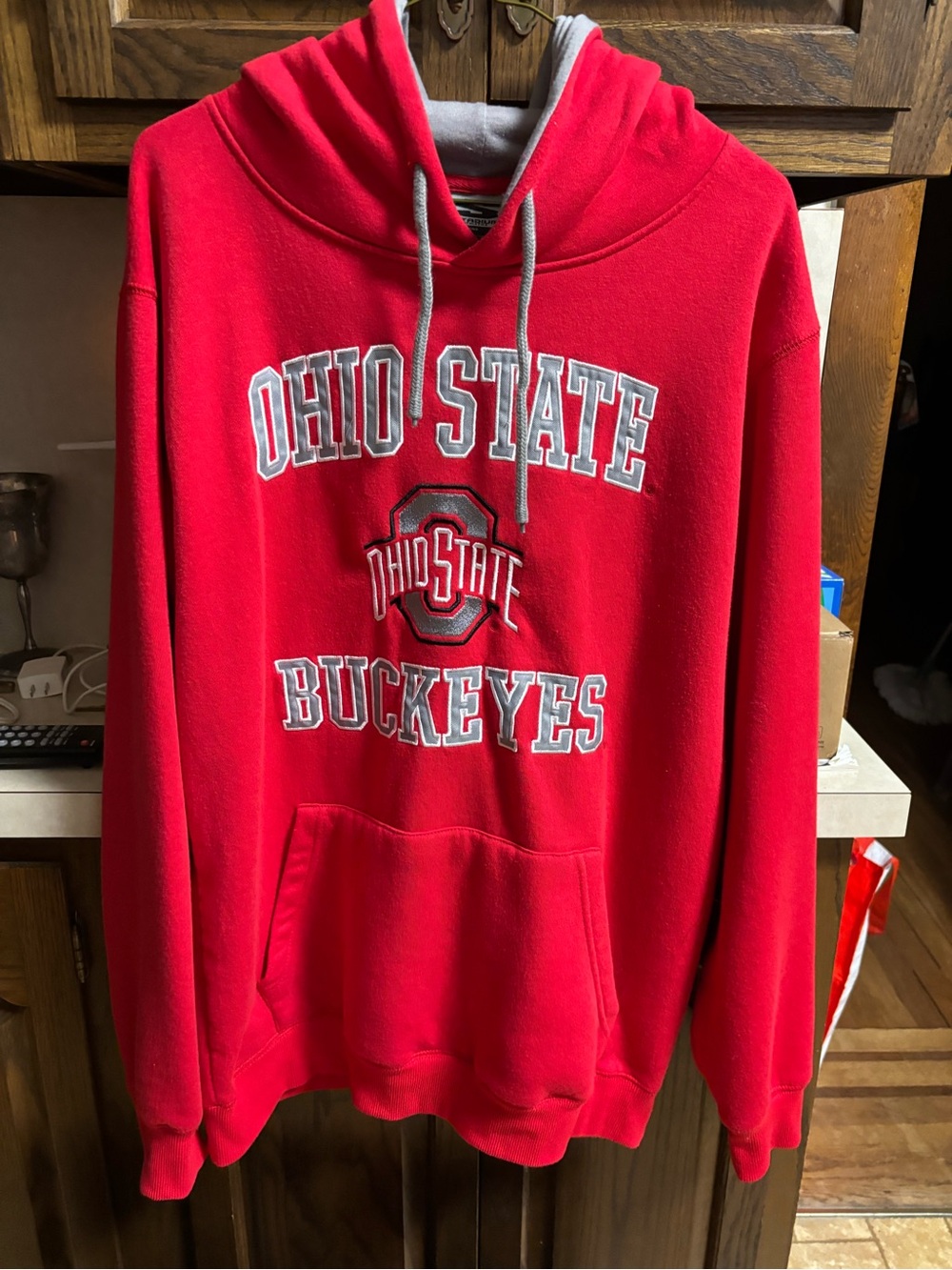 Vintage Stadium Athletics Ohio State Buckeyes Red Pullover Hoodie Size Large